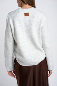 Sweater Botones Gris Melange