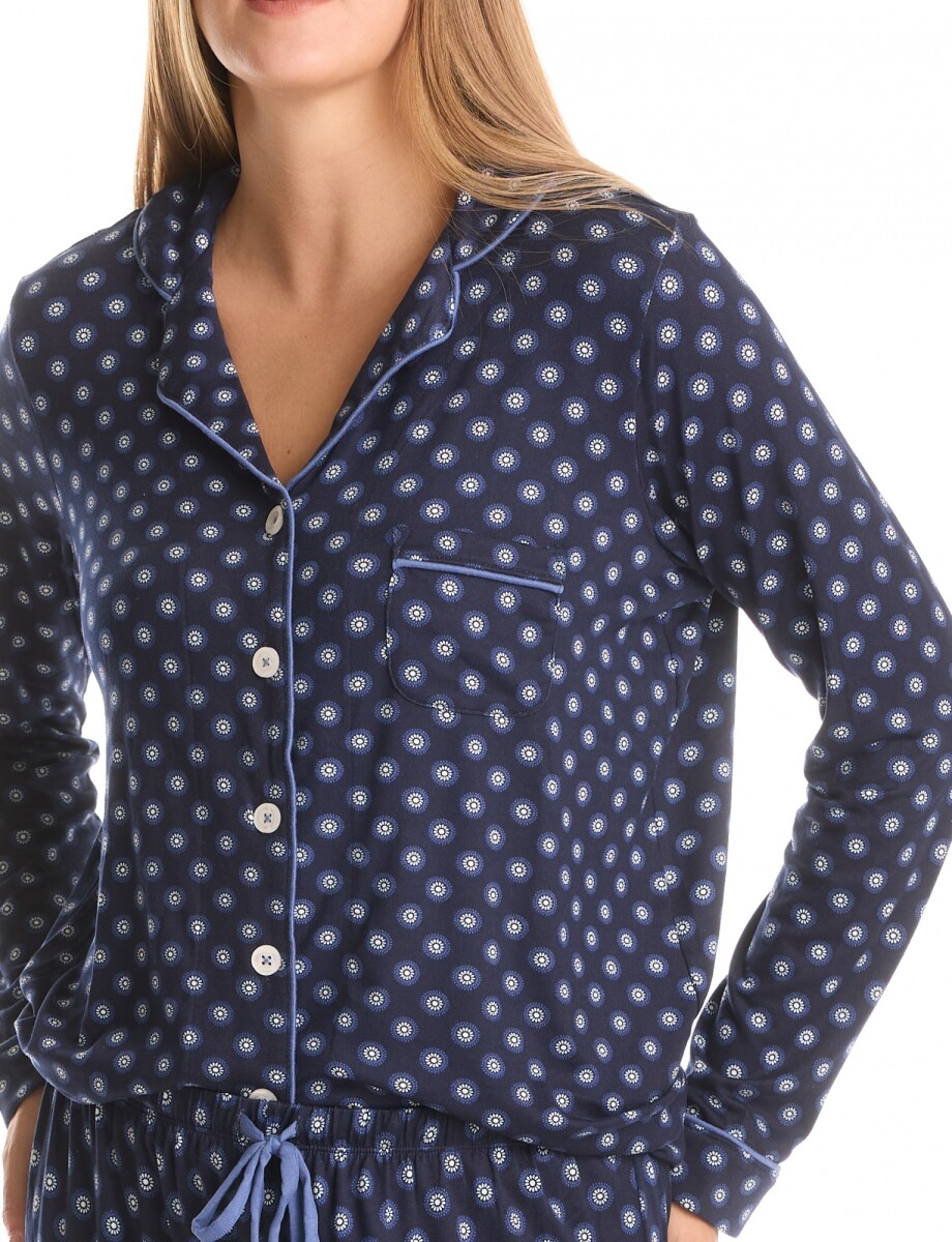 Pijama Con Pantalon - Azul/multi 