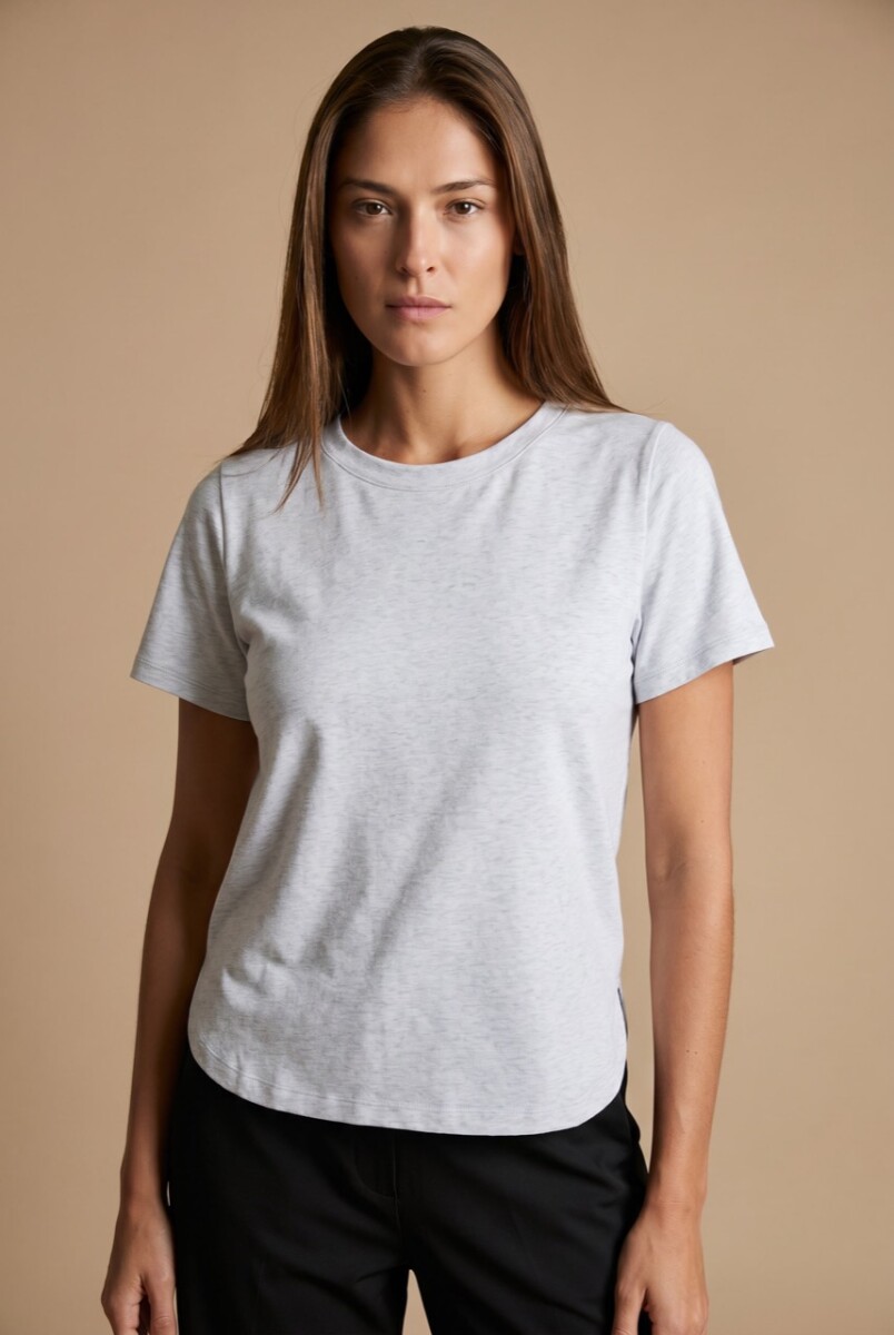 Remera Algodón Elastano Melange - Gris Melange 