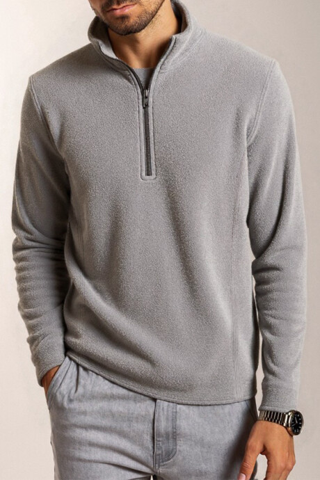 SWEATER POLAR M/C LAZA Gris Oscuro