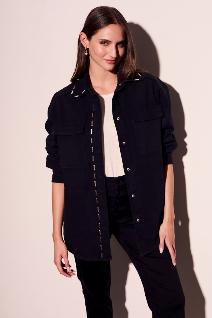 Sobrecamisa Apliques Negro