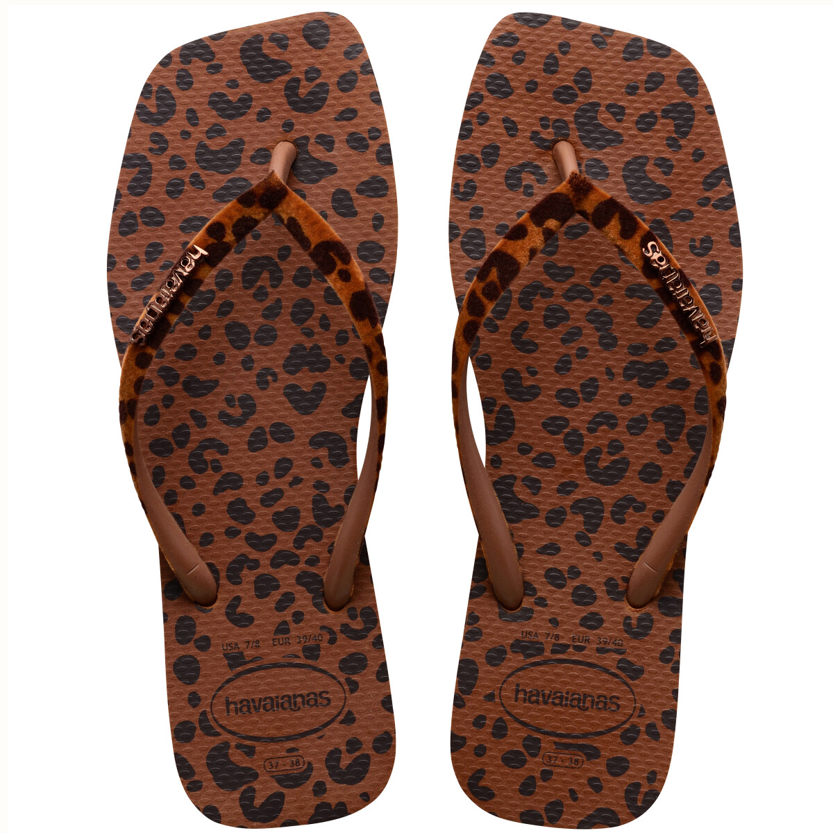 Sandalia de Mujer Havaianas Slim Square - Marrón Herrumbre 