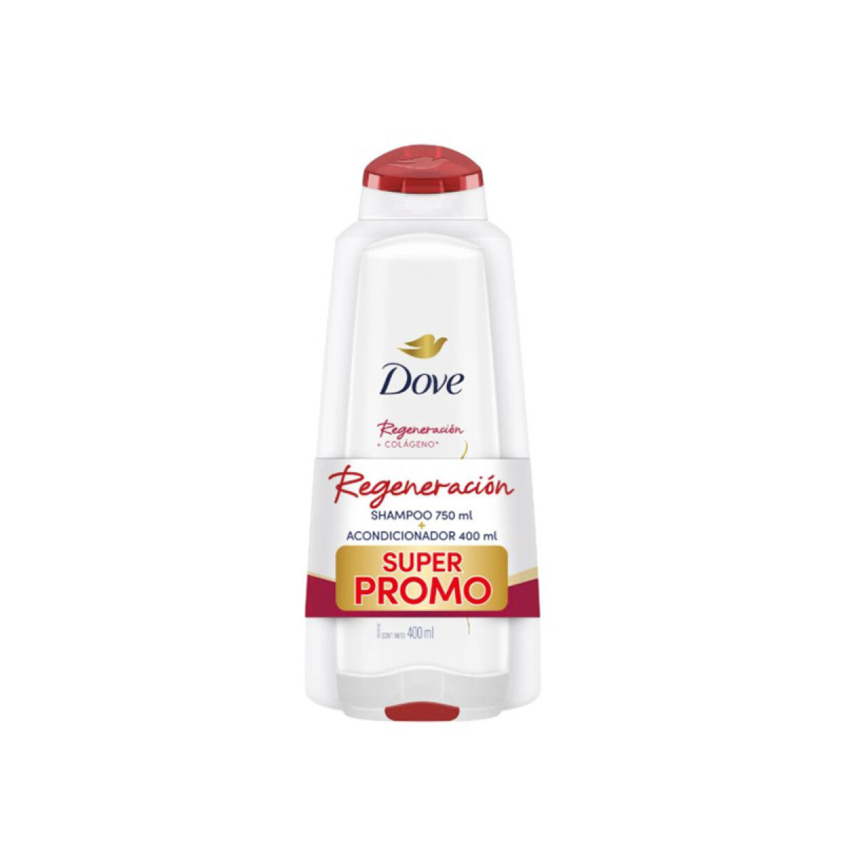 Pack Dove Shampoo 750 ml + Acondicionador 400 ml - Regeneración + Colágeno 