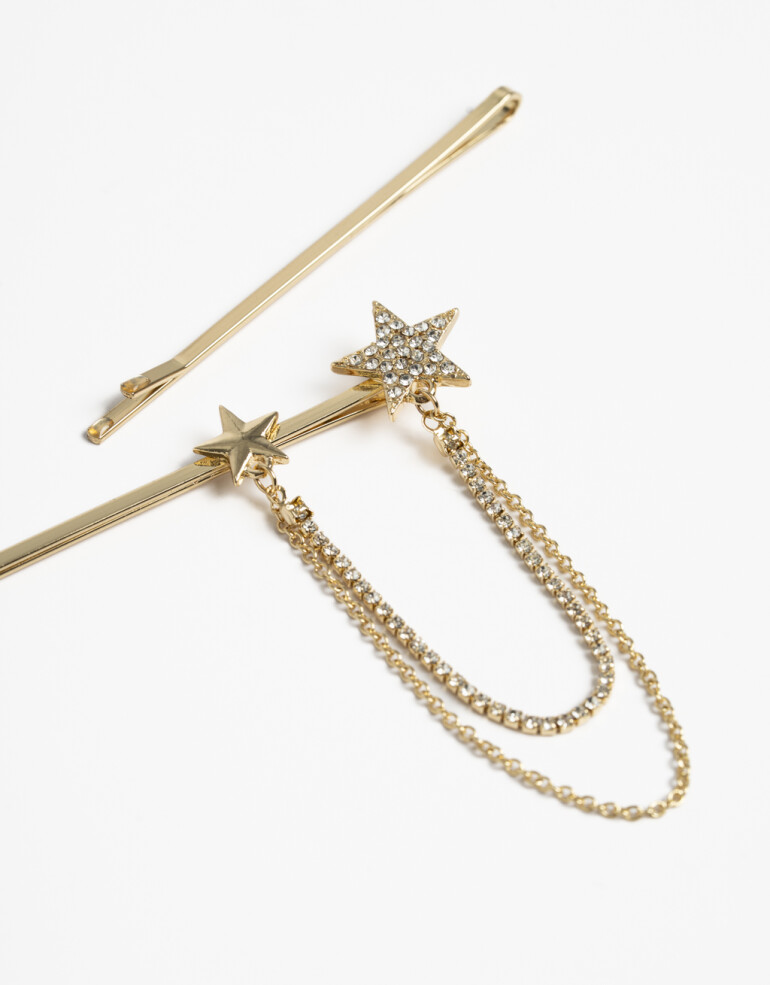 Horquillas con Accesorios Strass Set De Horquillas - Combinacion Bicolor