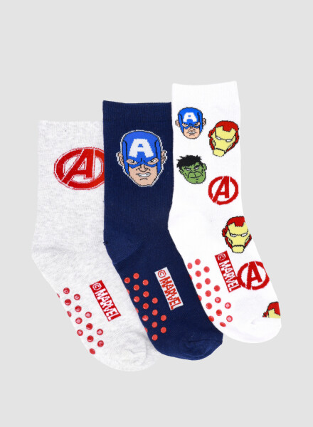Pack x3 medias algodón infantil media caña avengers super heroes Variante 26