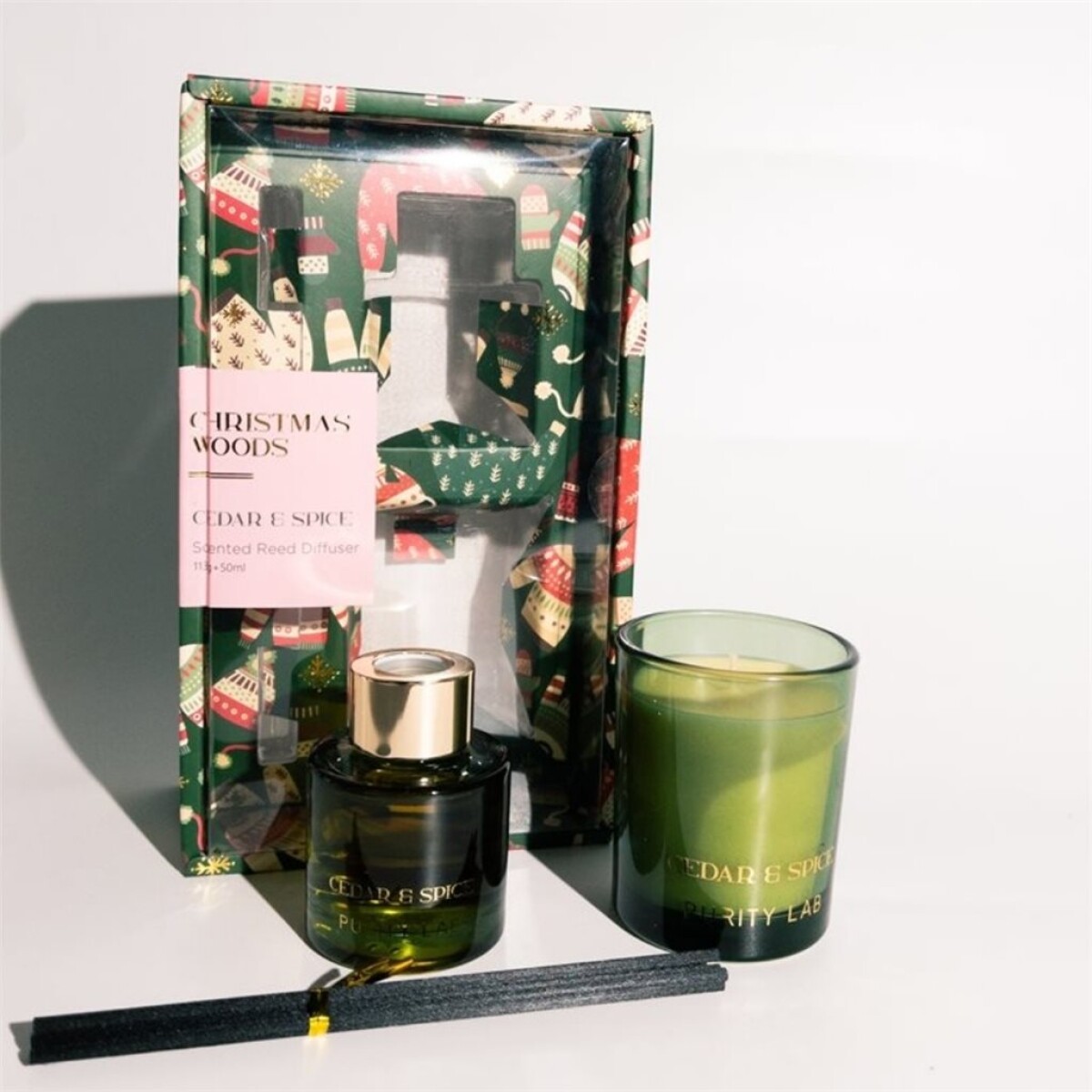 SET VELA + DIFUSOR PURITY LAB CEDAR & SPICE 