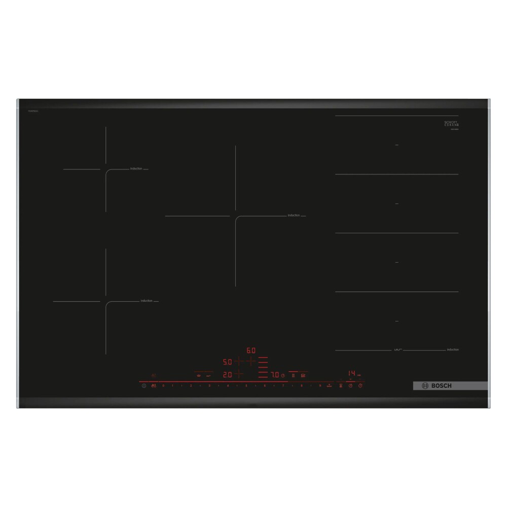 Placa de Induccion Bosch 80cm Negro c/perfiles PXV875DC1E negro