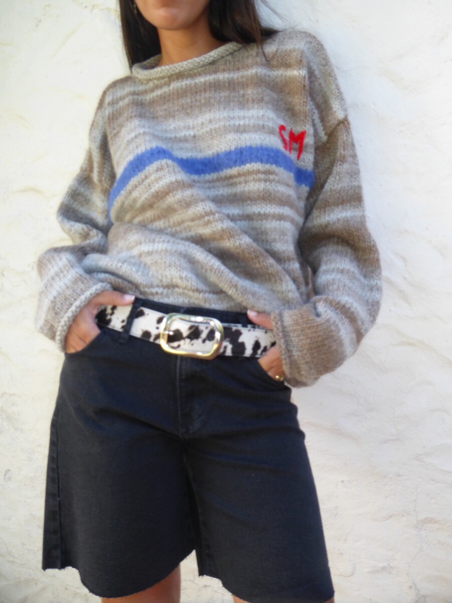 Total Print Belt - Negro / Plateado 