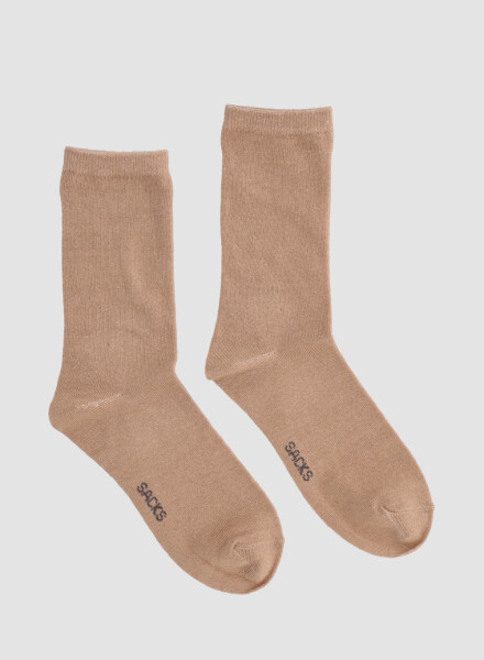 Medias de algodón lisa. Terracota