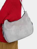 Bolso Estilo Hobo Efecto Piel gris