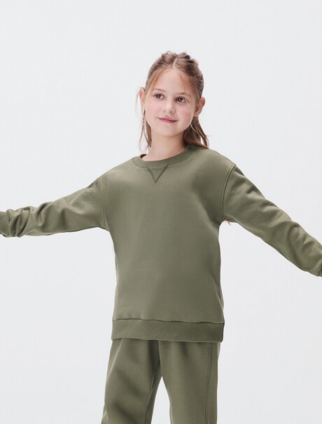 BUZO INFANTIL EN ALGODÓN - MARRÓN VERDE