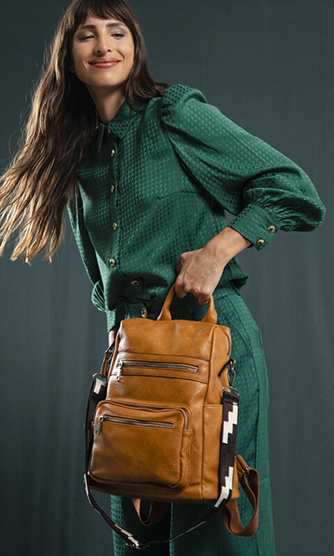 MOCHILA BROOKLYN MOSTAZA