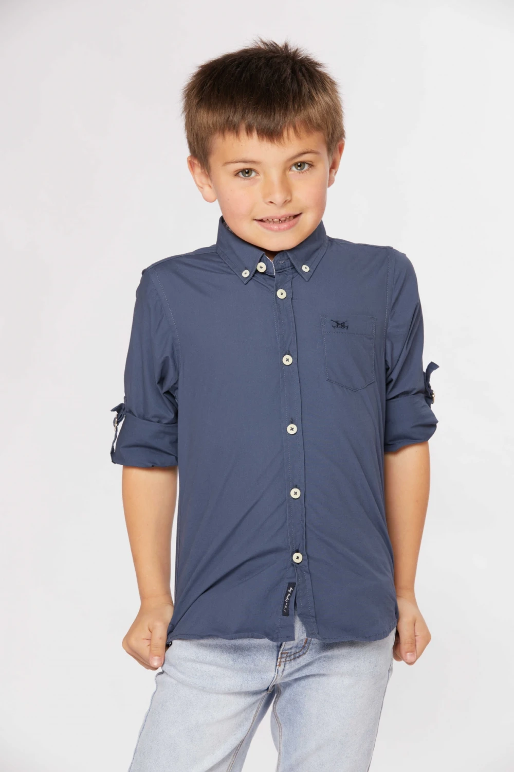 Camisa lisa Azul