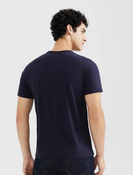 CAMISETA UNISSEX BÁSICA MODELO SLIM AZUL OSCURO