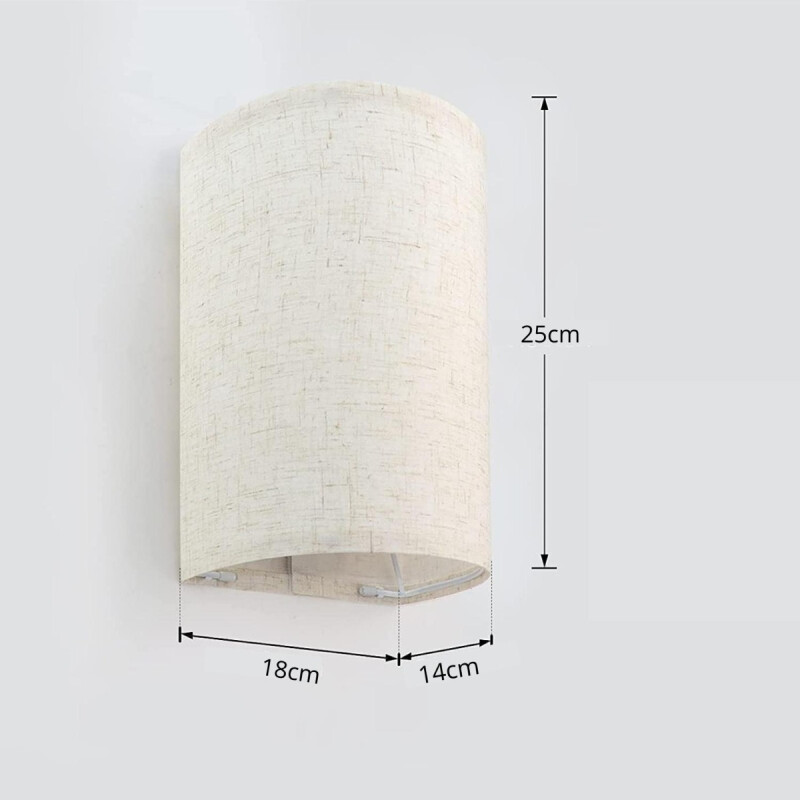 Aplique Pantalla De Pared Tela Rustico Nórdico Iluminación Blanco