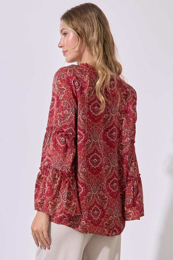 Blusa Arabescos ROJO/MULTI