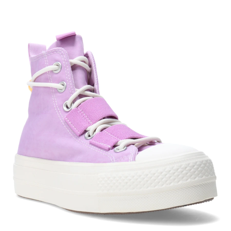 Championes de Mujer Converse Chuck Taylor Lift Hi Lila - Blanco