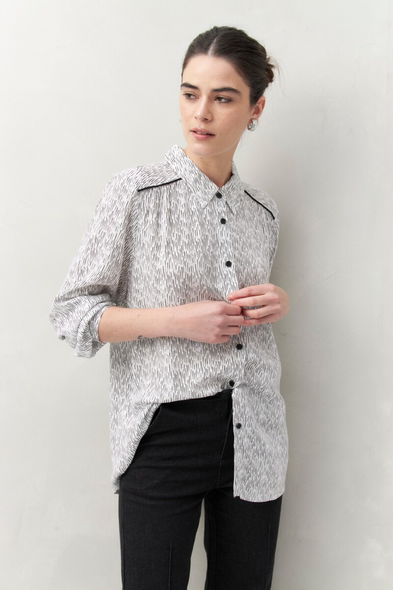 CAMISA ALTHEA Negro/Blanco