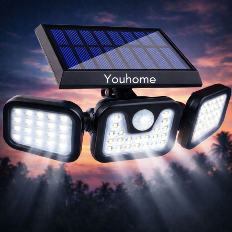 Foco Solar Led Exterior Sensor Movimiento 3 Modos Youhome Foco Solar Led Exterior Sensor Movimiento 3 Modos Youhome