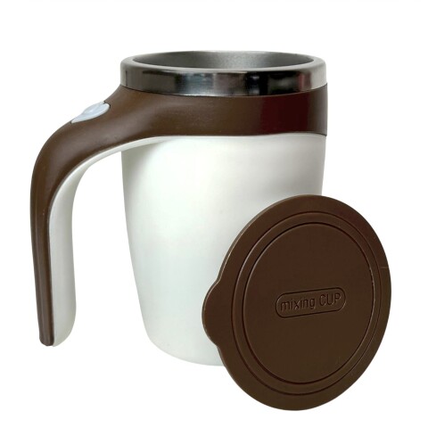 Taza Batidor Automatico Pilas Cafe Te Revolvedora Termica Ax Variante Color Marron
