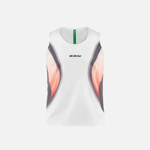 Ultralight Desert Singlet - Hombre White/heat Visions