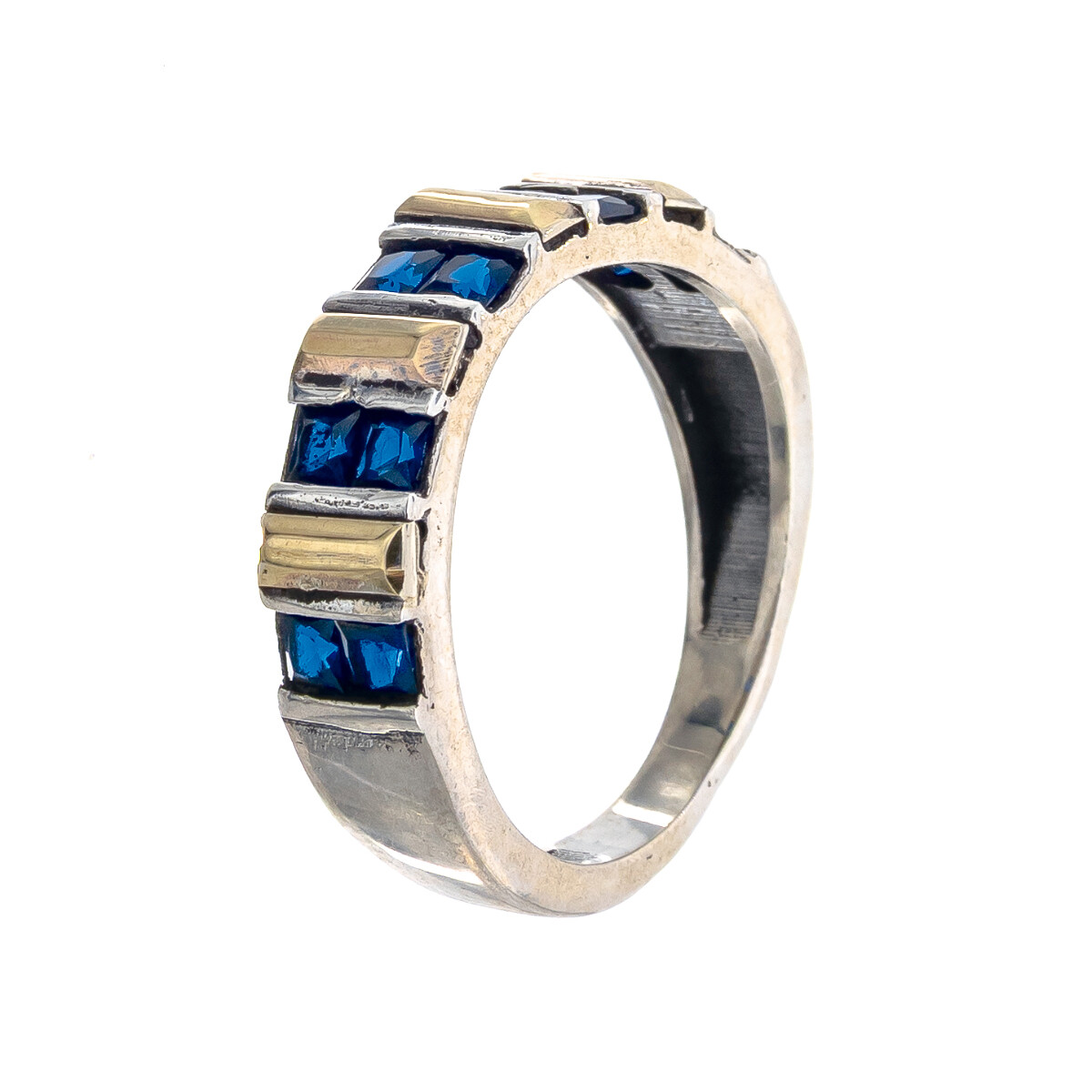 Anillo Plata 925, Double y circonias 