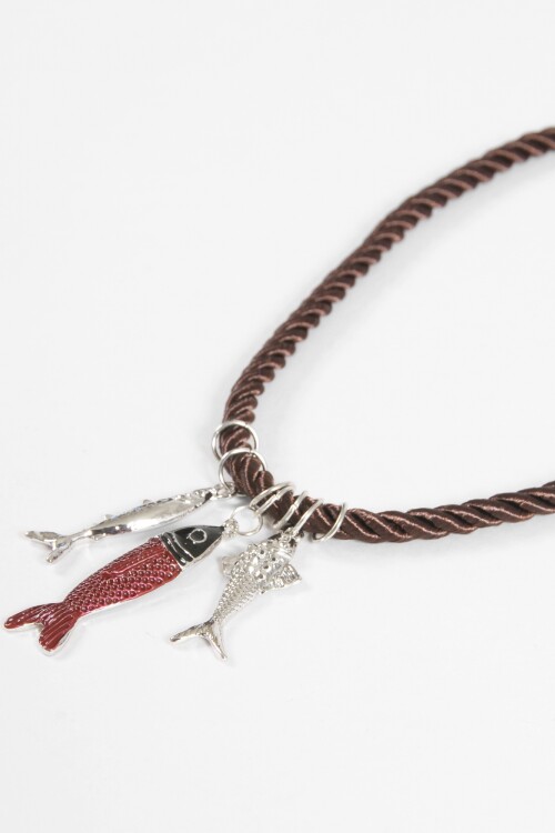 Collar cordon dije peces plateado