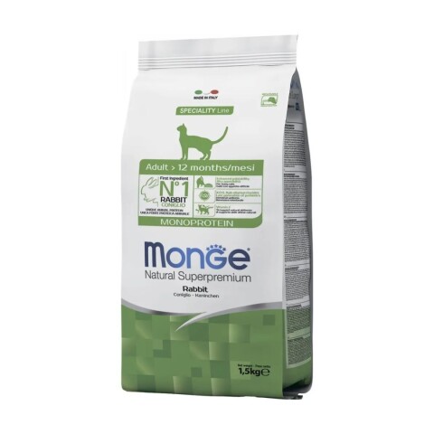 MONGE CAT ADULT RABBIT MONOPROTEINA 1.5 kg Monge Cat Adult Rabbit Monoproteina 1.5 Kg