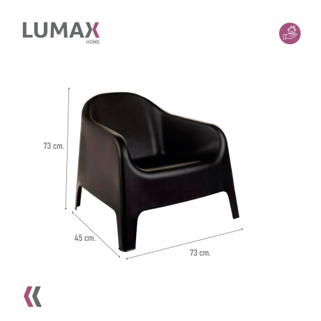Set de 2 Silla Plastico Skarpo Jardin Liso Negro