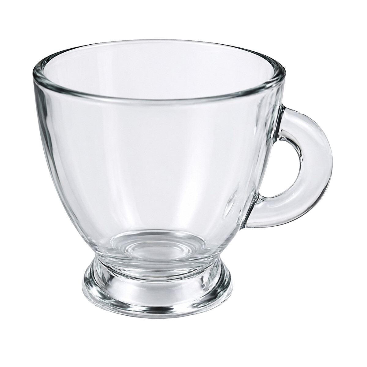 TAZA DE CAFE SET X6PCS VIDRIO C/PIE 100ML 