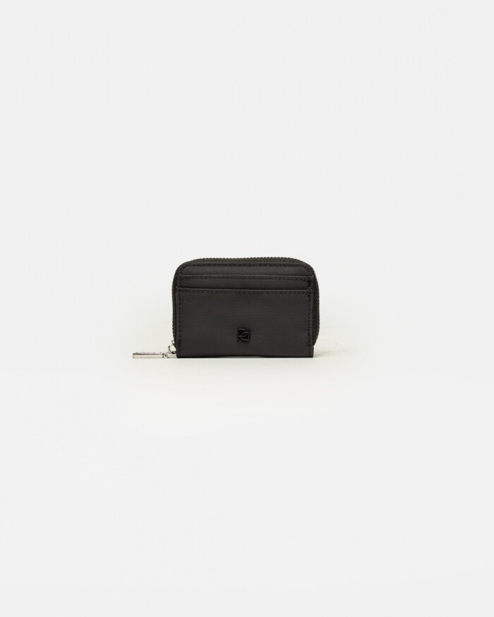 Tarjetero Rubber en efecto cuero Negro