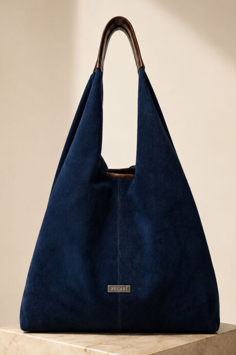 Bolso cabo Azul gamuza