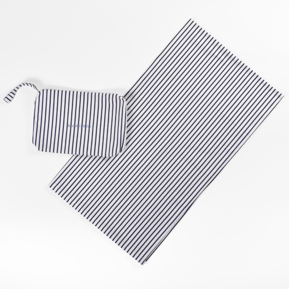 Necessaire y Manta Verano Rayas Azul