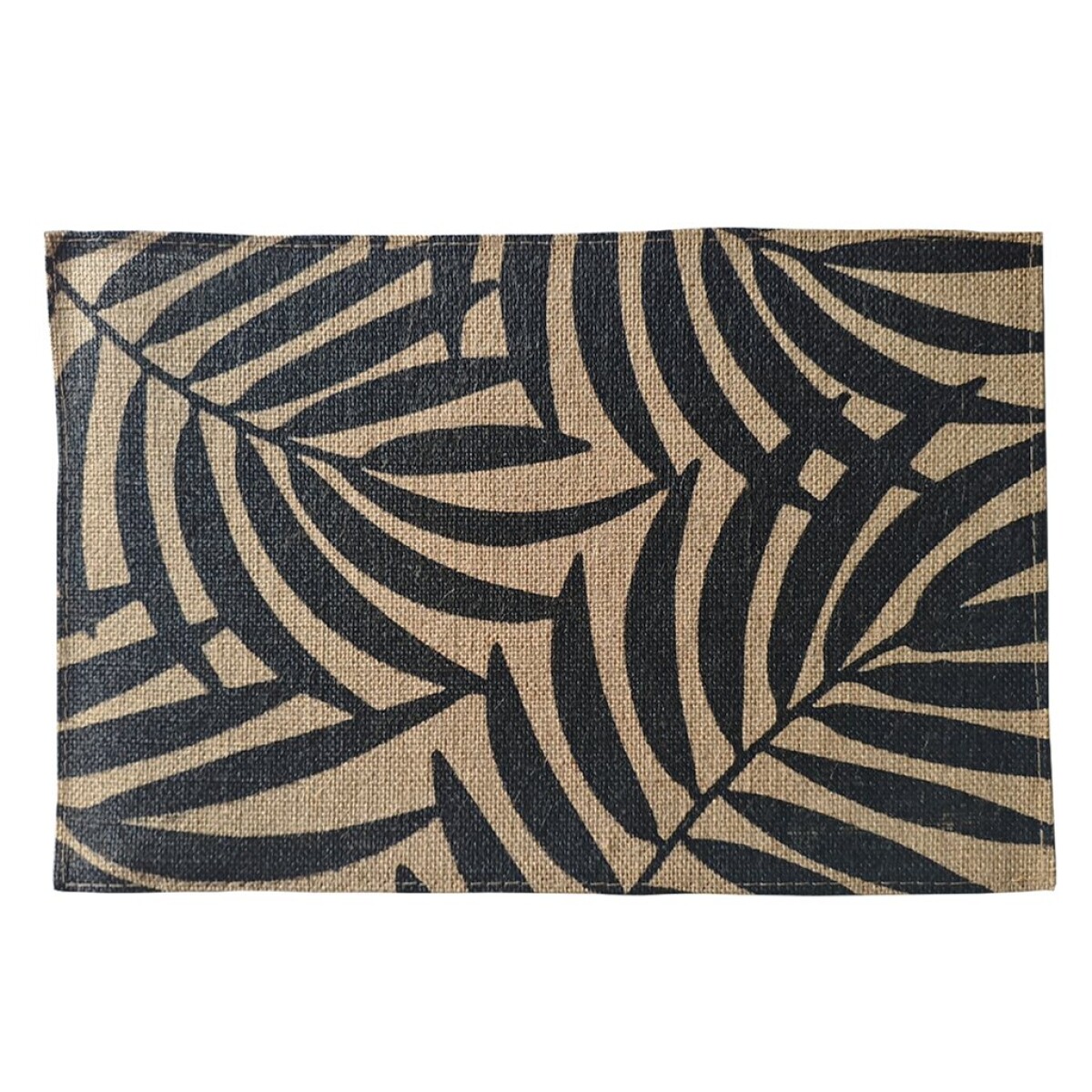 INDIVIDIUAL YUTE HOJAS 45x30CM NATURAL/NEGRO 