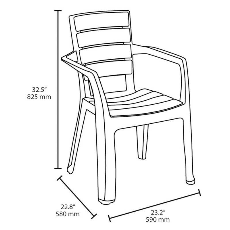 Silla de jardín apilable con apoyabrazos Rimax Baru Mocca