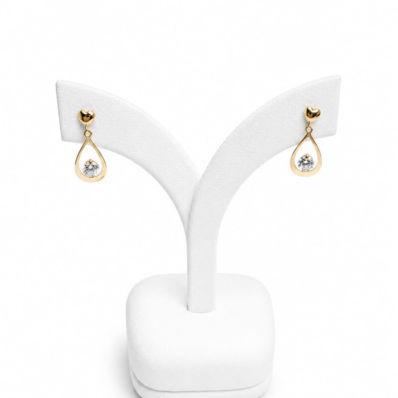 Caravanas pendientes gota con Zirconia en Oro 18kt Caravanas pendientes gota con Zirconia en Oro 18kt
