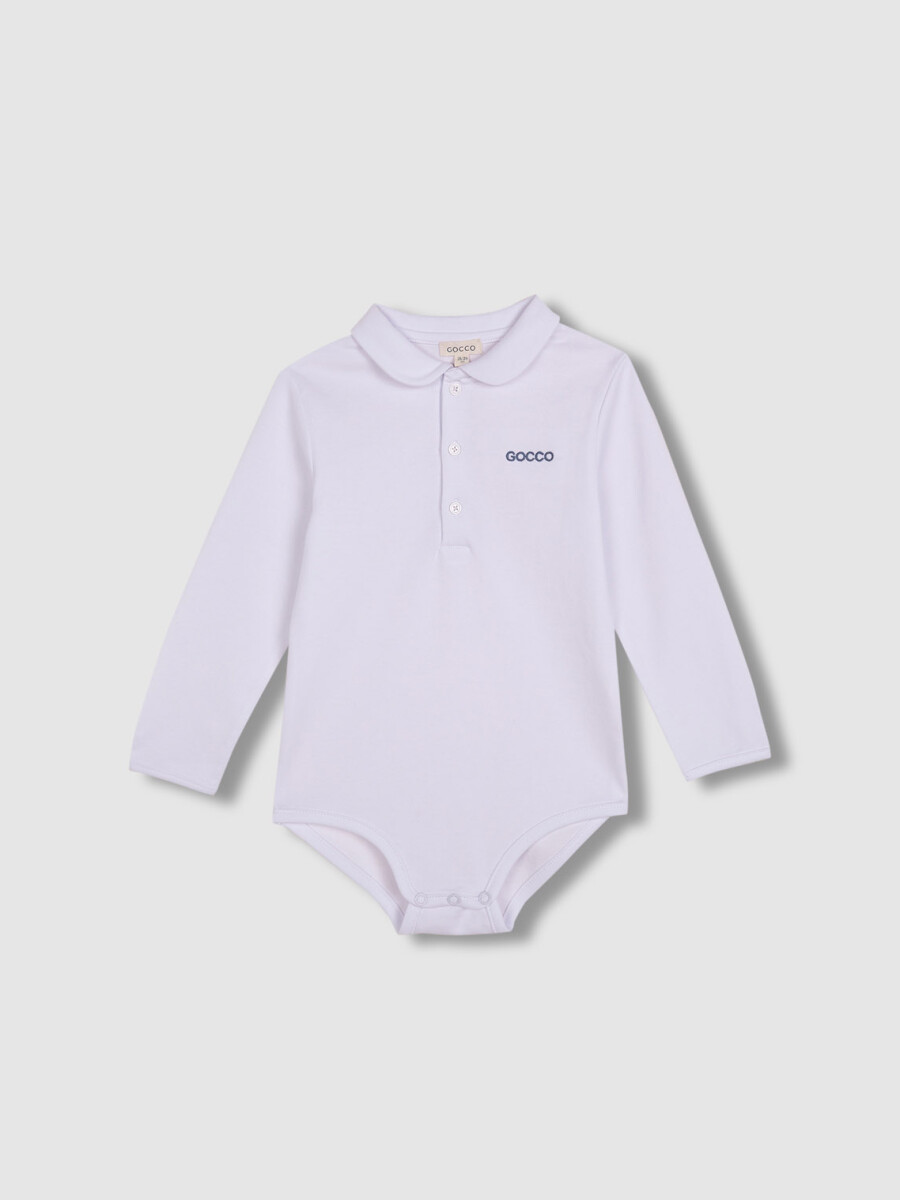 Polo Body Blanco Con Cuello Bebe Blanco Optico