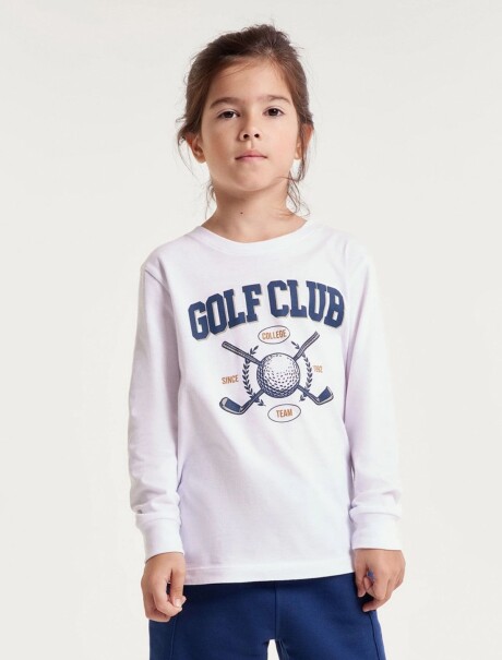 CAMISETA INFANTIL CON ESTAMPA BLANCO