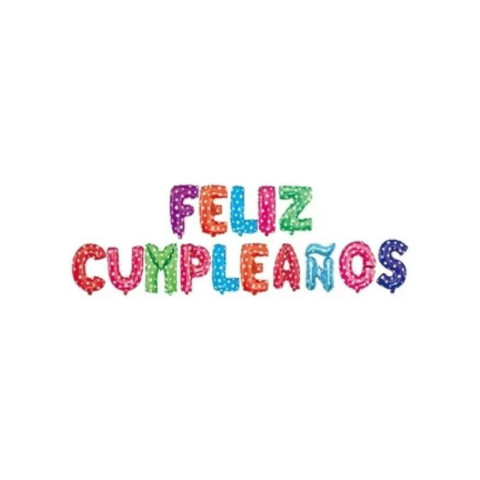 Globo Letras Inflables Feliz Cumpleaños Multicolor Con Corazones
