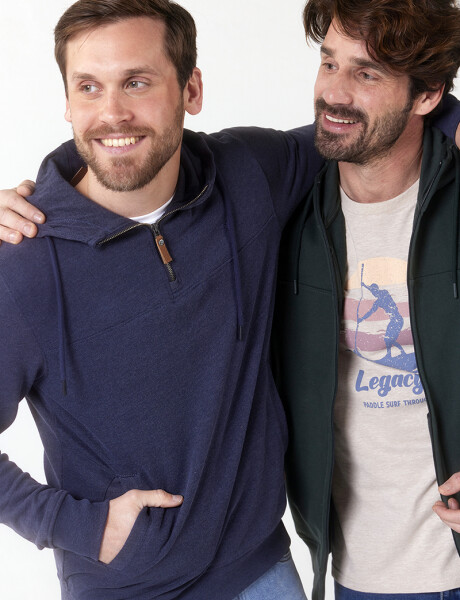 CANGURO DE FELPA MEDIO CIERRE Piedra