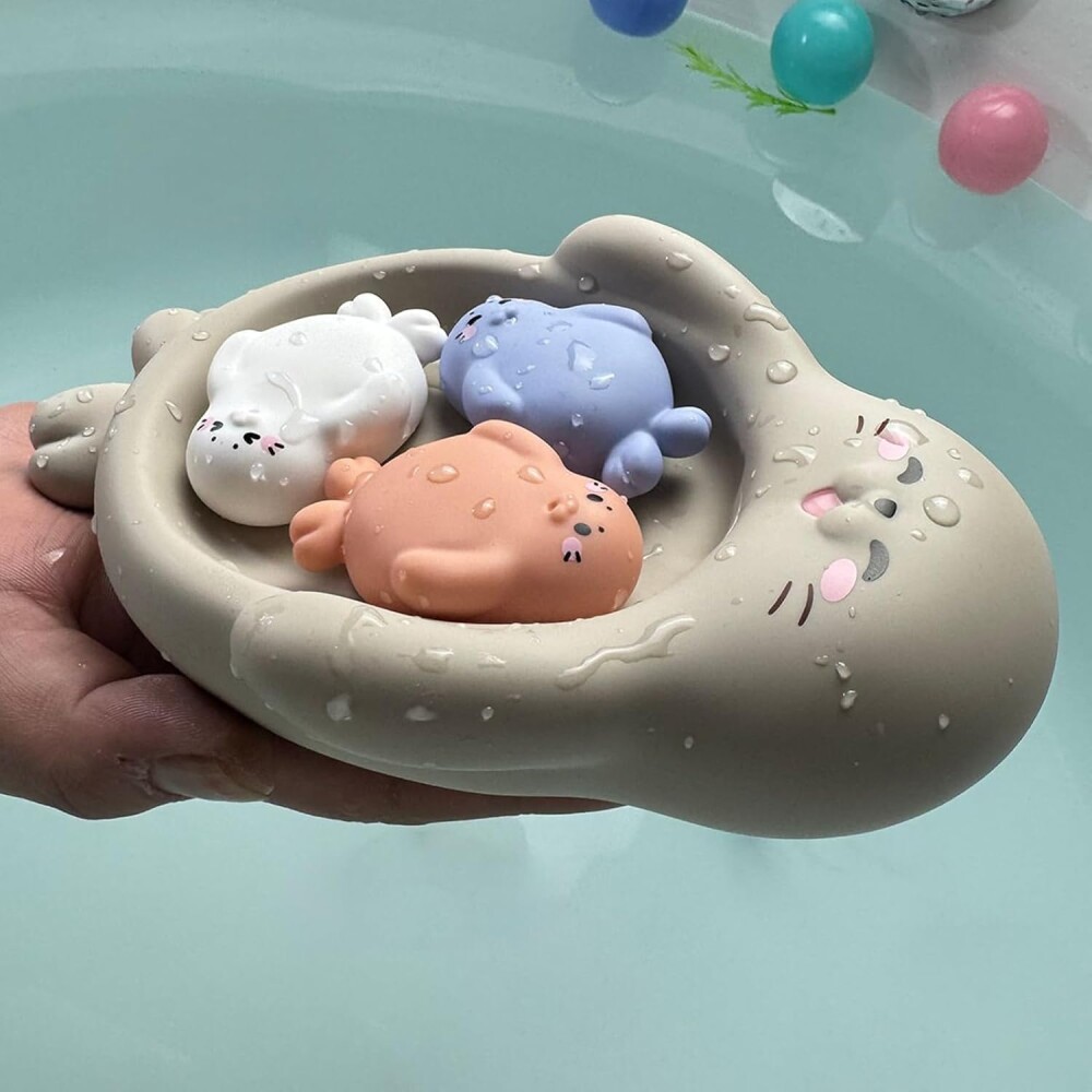 Set juego agua baño familia gris