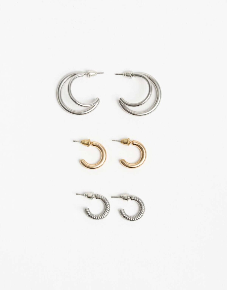 Aros Argolla Set Metal - Dorado 