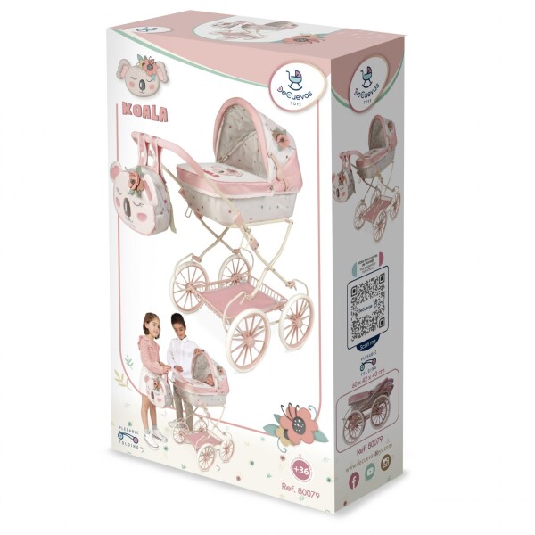 Set Coche Muñecas De Cuevas Niños Juguete Plegable + Bolso Variante Color Rosa