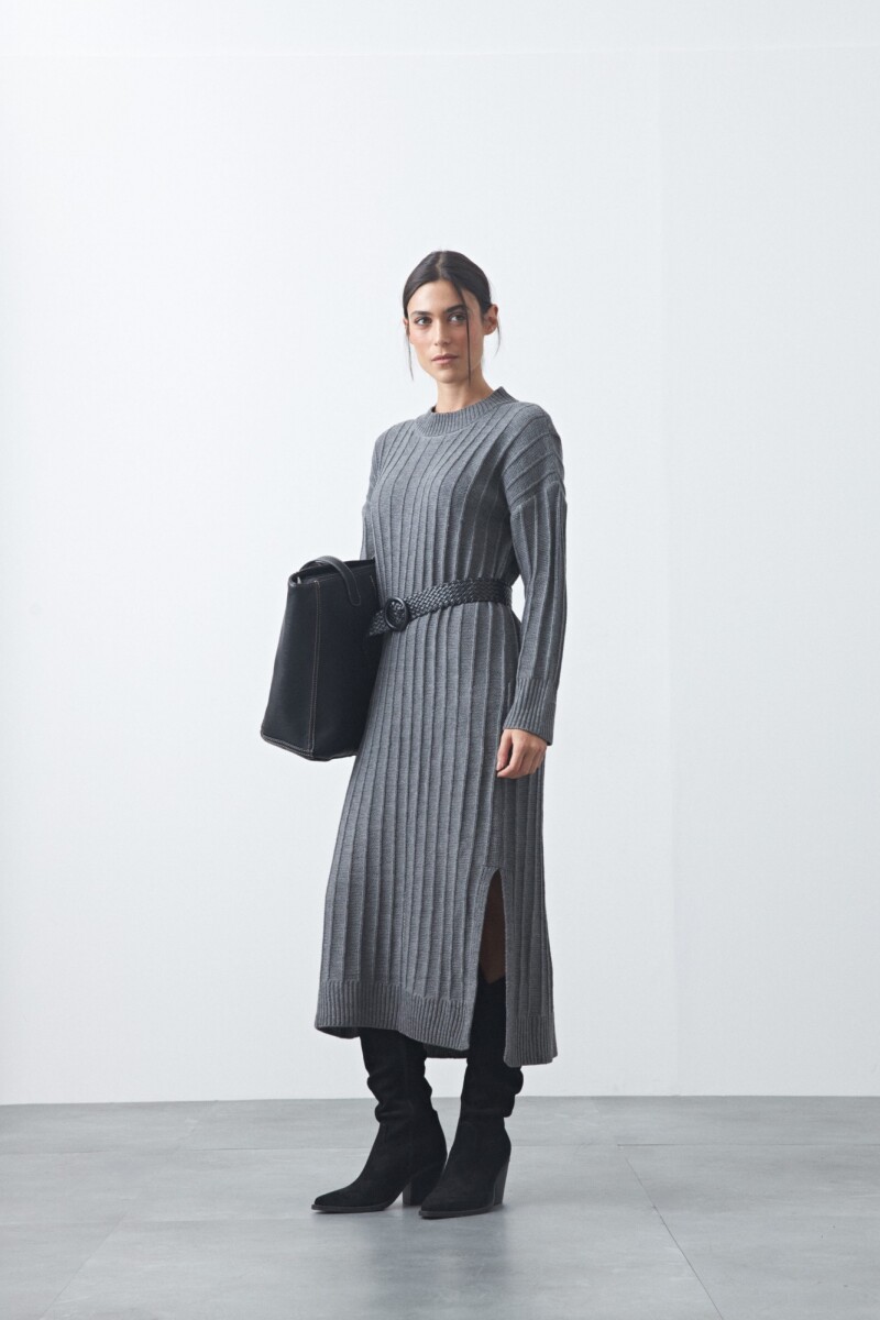 VESTIDO SIMEON Gris Osc Melange