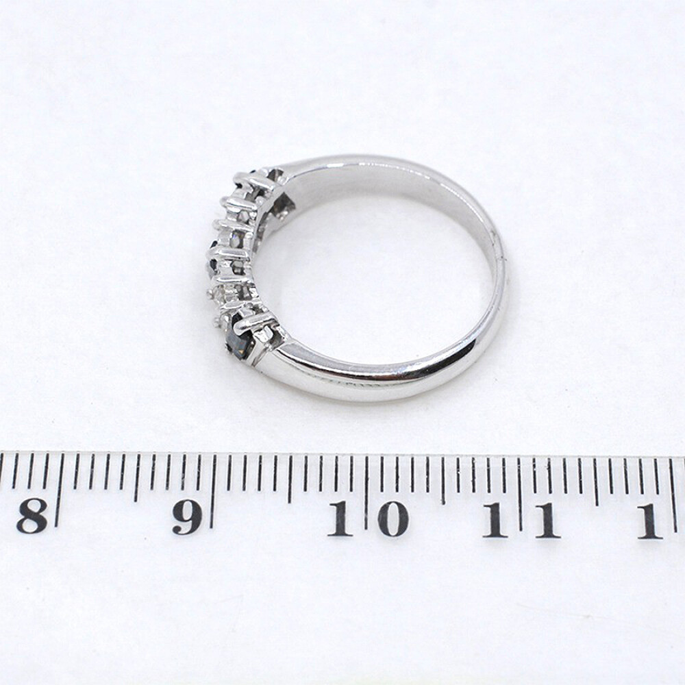 Anillo En Oro Blanco 18K, Brillantes Y Zafiros Anillo En Oro Blanco 18K, Brillantes Y Zafiros