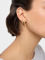 Set De Aros Con Corazón dorado
