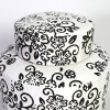 JARRON CERAMICA BLANCO COMB C/TAPA 17X26CM Unica