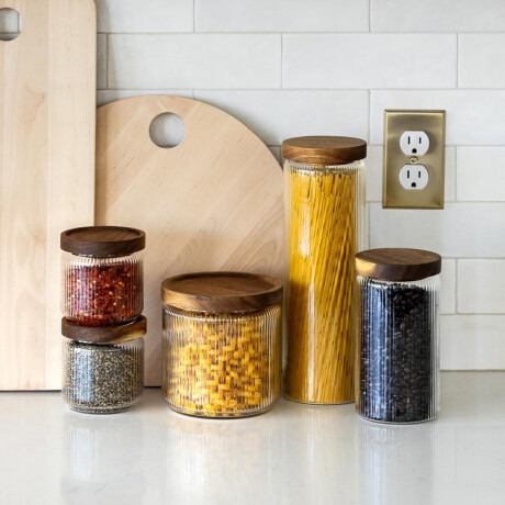 Frasco de vidrio con tapa de madera - Extra Grande 9x30cm Sc