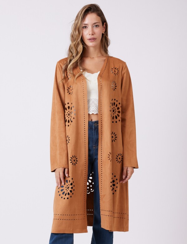 Chaqueta Suede Calado TOSTADO