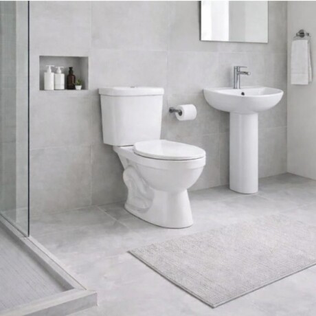 JUEGO DE LOZA PARA BAÑO - INODRO CON TAPA + LAVATORIO CON PEDESTAL JUEGO DE LOZA PARA BAÑO - INODRO CON TAPA + LAVATORIO CON PEDESTAL